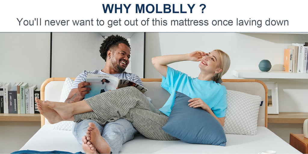 Two people sleep on the Molblly harmony gel memory foam mattress
