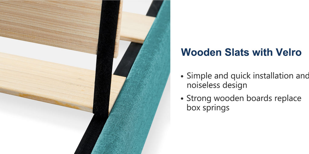Molblly Ambria bed frame wooden boards combined with Velcro to assemble