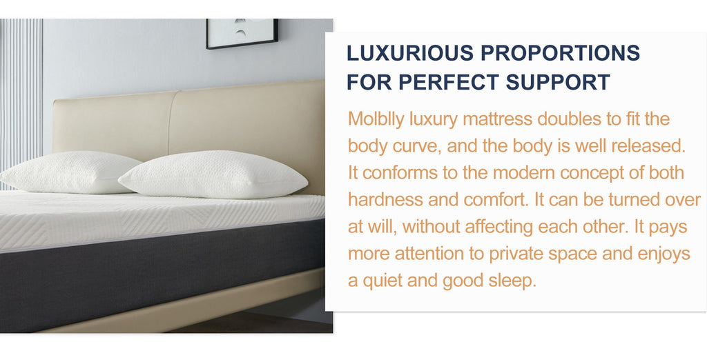 Molblly memory foam mattress luxurious proportion for perfect support