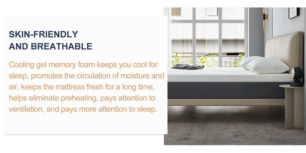 Molblly memory foam mattress is skin-friendly and breathable