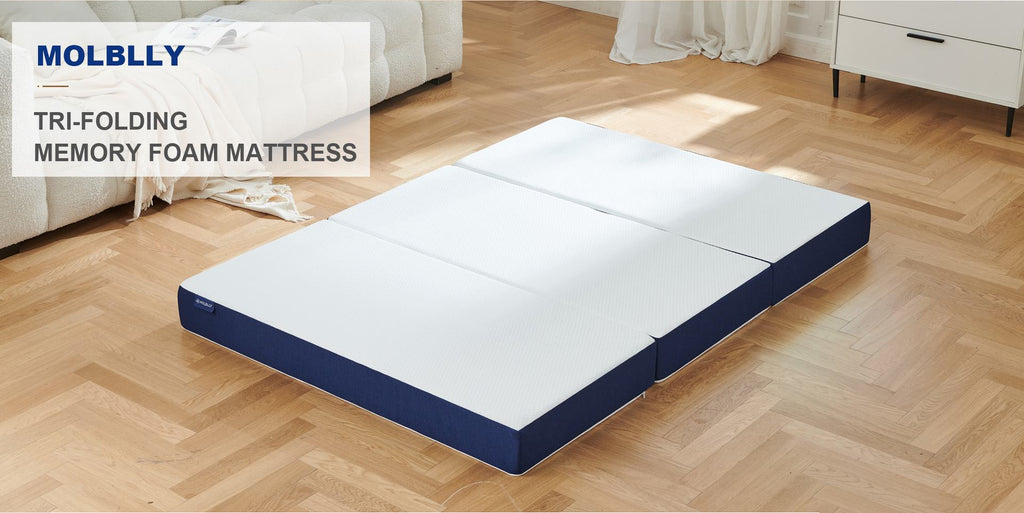 Overview of the Vitality tri folding mattress after unfolding it