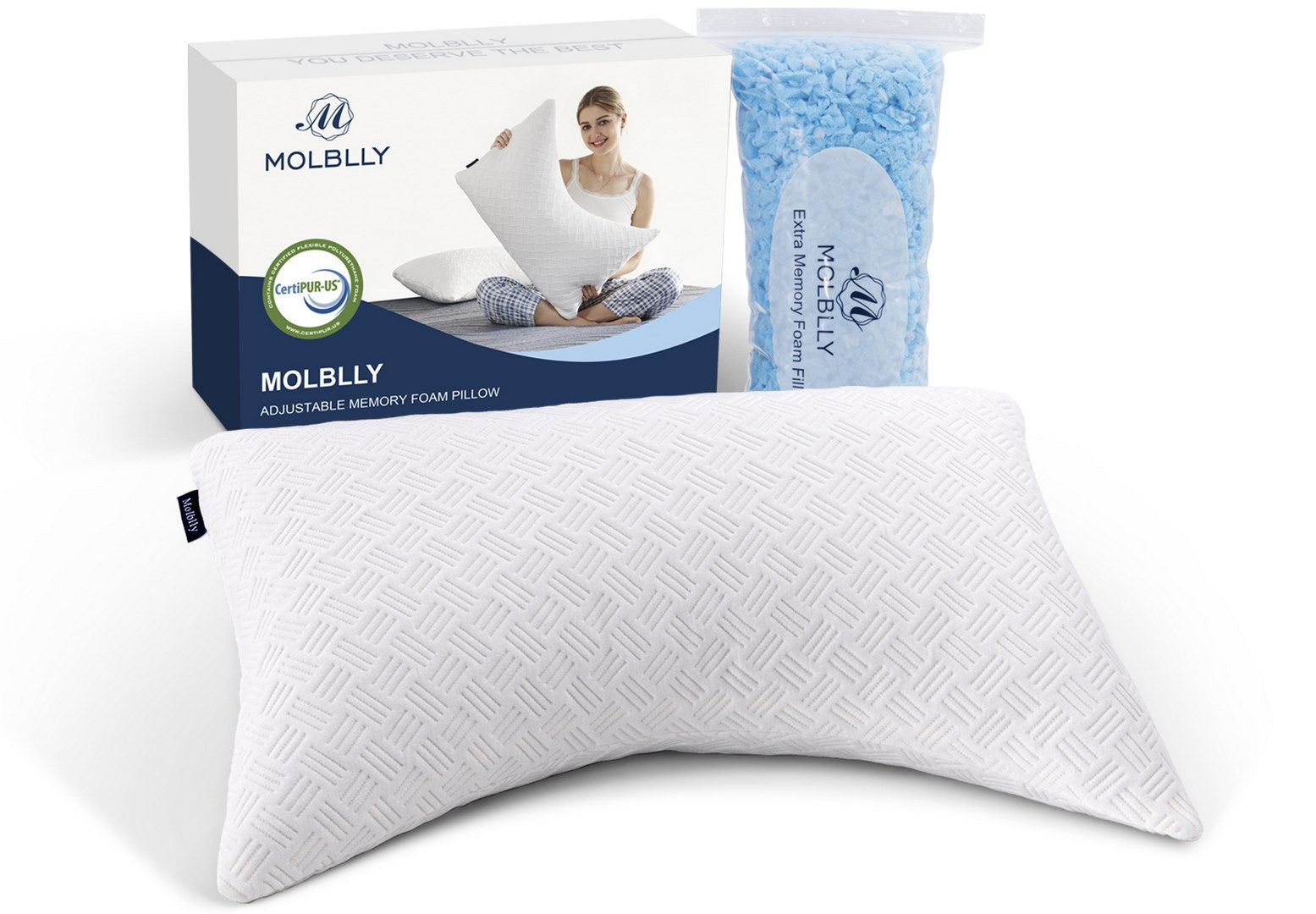 Molblly Adjustable Memory Foam Pillows