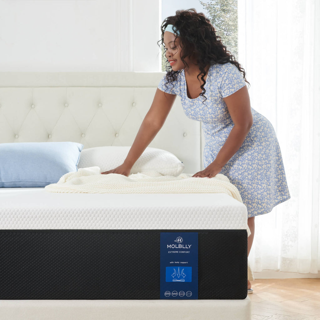 Perfect for Flat Platform Beds - Molblly Mattress Comfort Anywhere