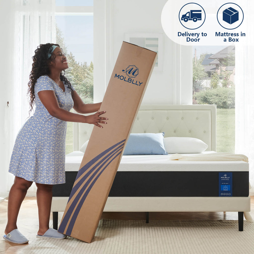 Compressed and Packaged for Easy Shipping - Molblly Mattress