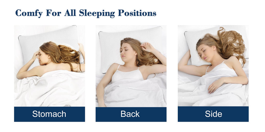 Molblly Rejuve foma pillow is suitable for various sleeping positions such as side sleeping, back sleeping, and stomach sleeping.
