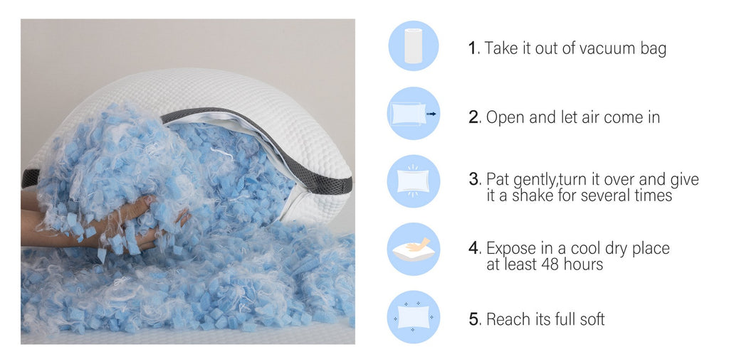 Steps to make your Molblly Rejuve foam pillow fluffy and soft again