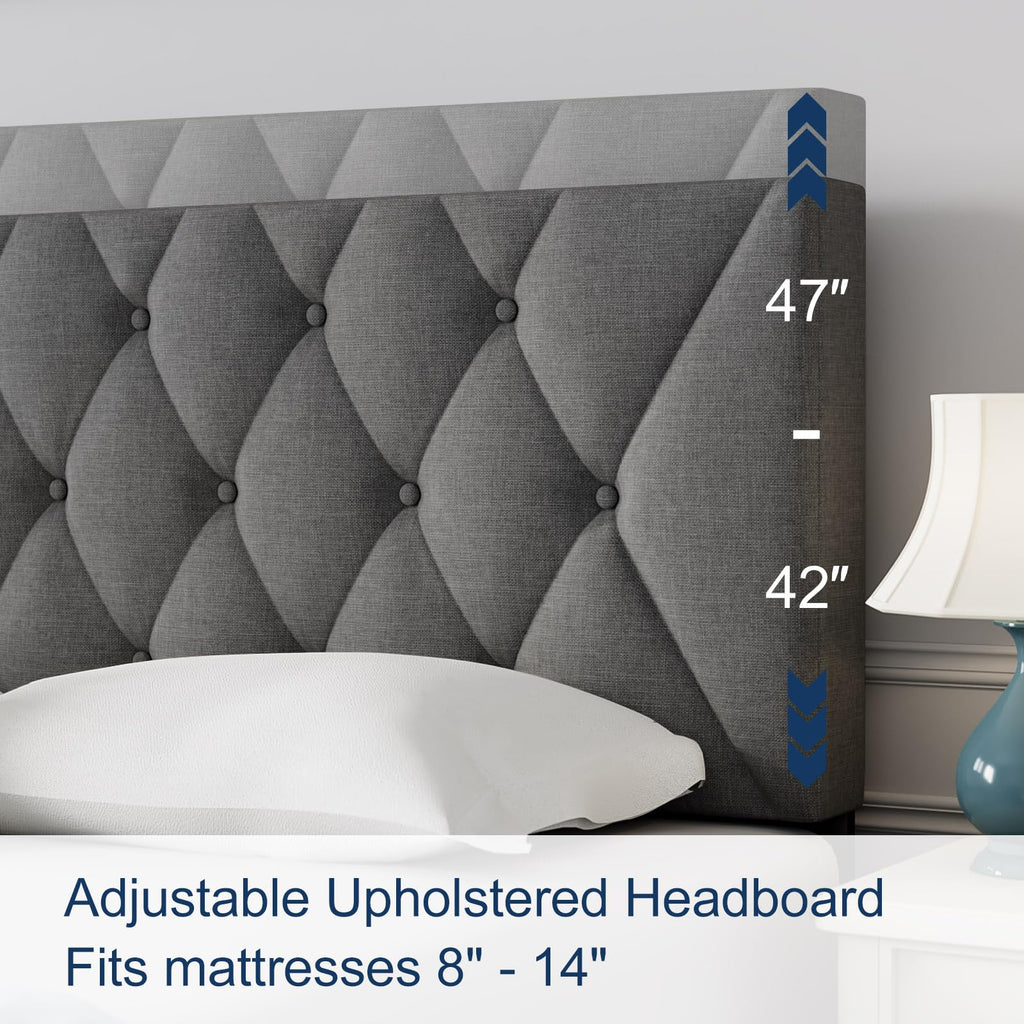 Adjustable Upholstered HeadboardFits mattresses 8" - 14"