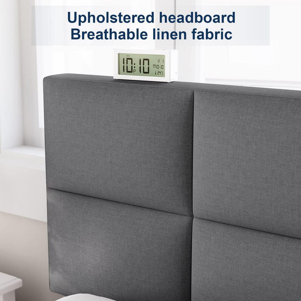 Upholstered headboardBreathable linen fabric
