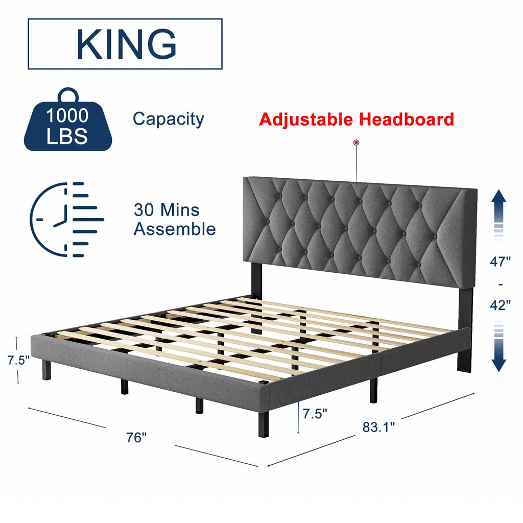 the king size of Molblly - Tavia Bed Frame 