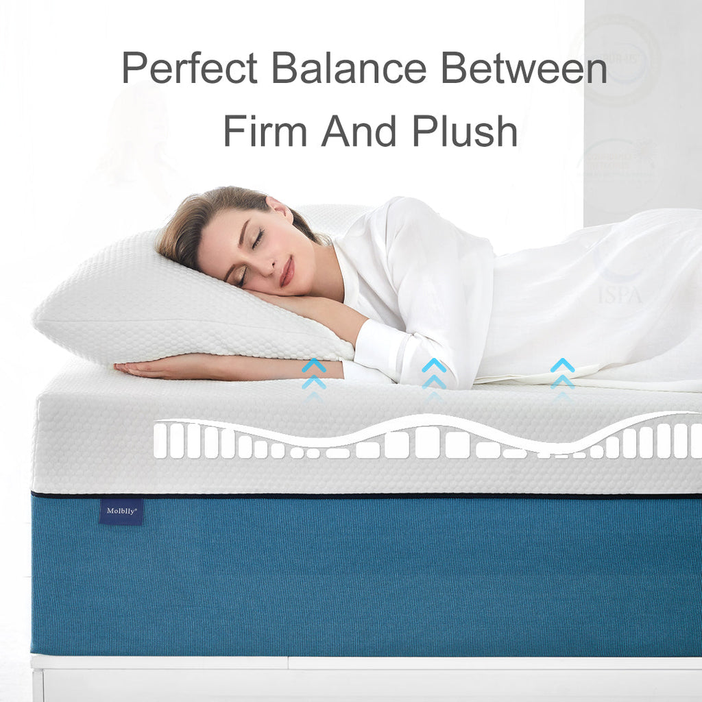 Molblly harmony gel memory foam mattress is perfect balance between firm and plush