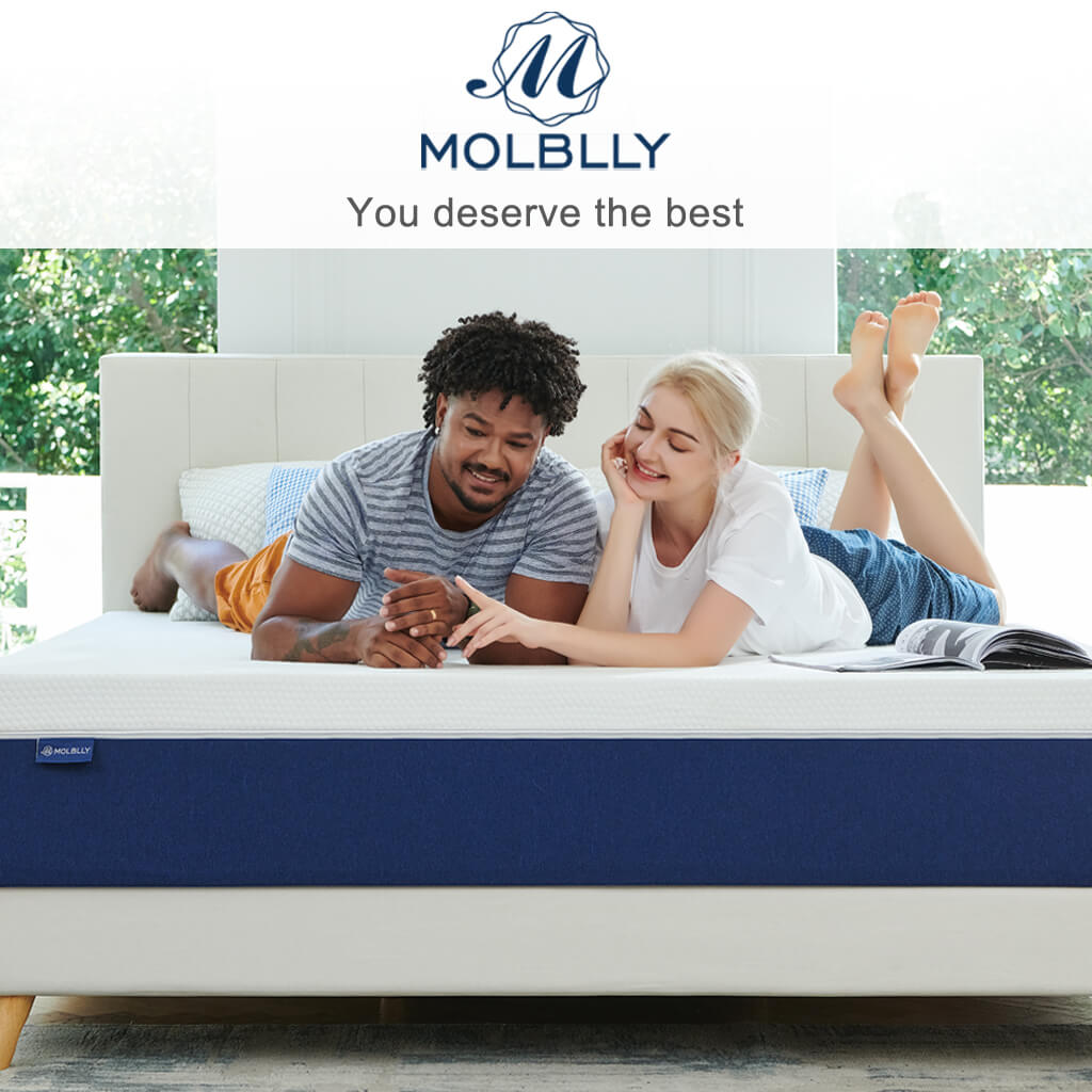 Two people sleep on the Molblly eco-friendly cooling gel memory foam mattress