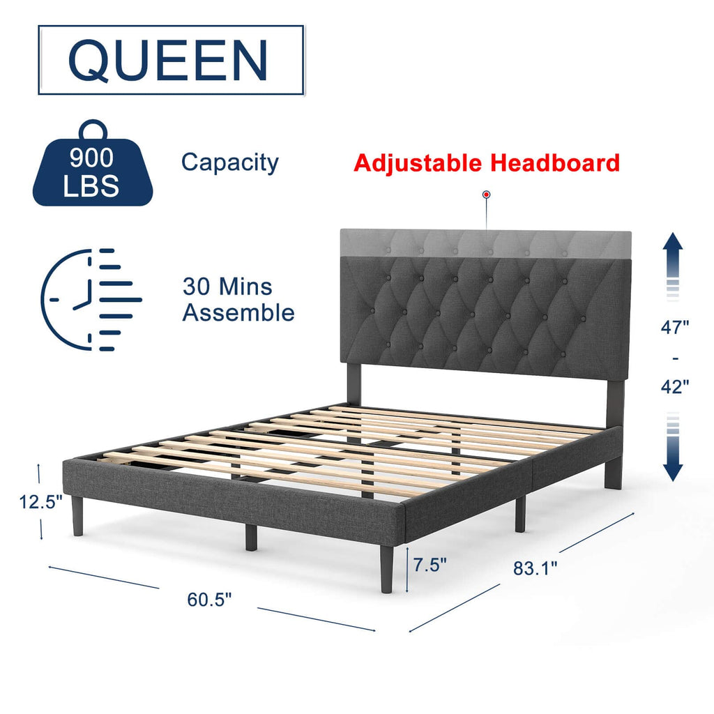 the queen size of Tavia Bed Frame