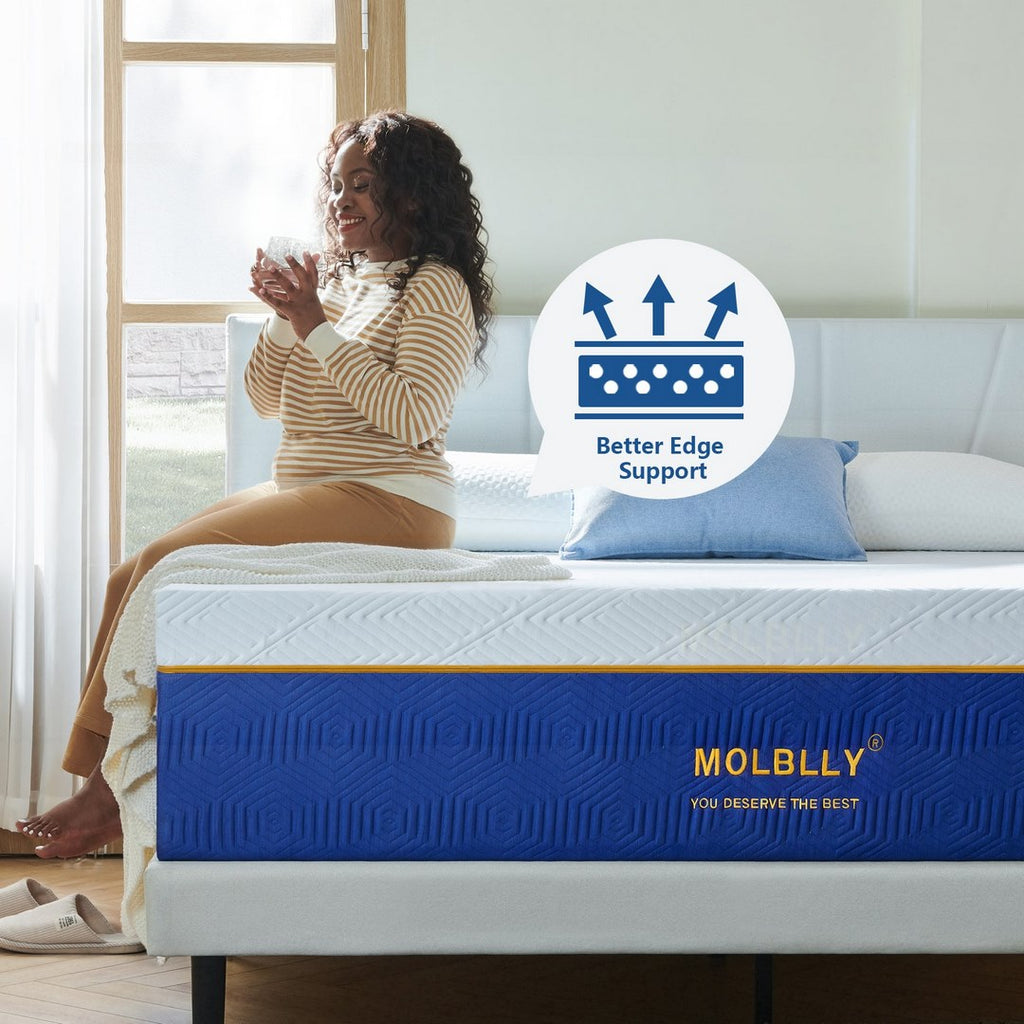 Molblly classic gel memory foam mattress is orthopedic support for a restful sleep