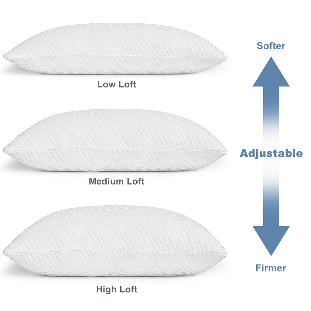 Fully Adjustable Pillow - Customize the loft and firmness to suit your sleep preferences.