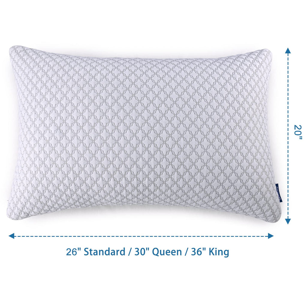 Five-star hotel quality pillow filled with gel-infused memory foam and microfiber